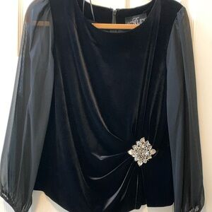 Alex Evenings  velvet evening top.